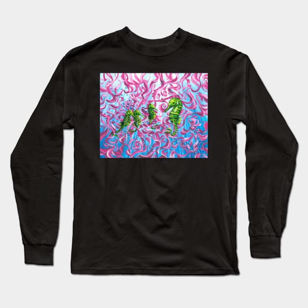 Seahorse Dad 2022 Long Sleeve T-Shirt by Art by Veya